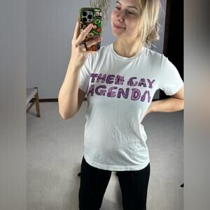 Thee Gay Agenda White Unisex Cotton Tee